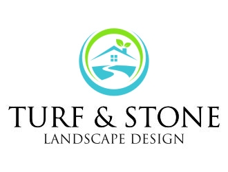 Turf & Stone Landscape Design logo design by jetzu