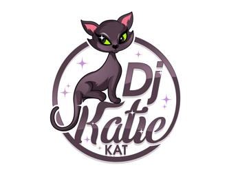 Dj Katie Kat logo design by DreamLogoDesign
