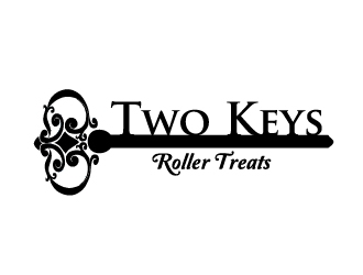 TWO KEYS ROLLER TREATS logo design by Marianne
