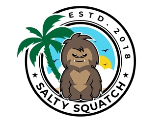 SALTY SQUATCH estd. 2018 logo design by DreamLogoDesign
