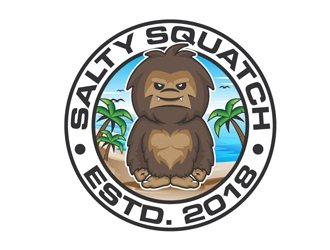 SALTY SQUATCH estd. 2018 logo design by DreamLogoDesign