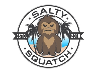 SALTY SQUATCH estd. 2018 logo design by DreamLogoDesign