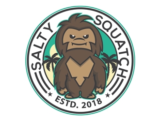 SALTY SQUATCH estd. 2018 logo design by DreamLogoDesign