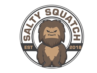 SALTY SQUATCH estd. 2018 logo design by DreamLogoDesign