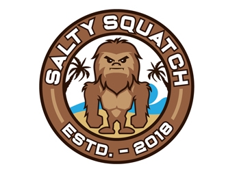 SALTY SQUATCH estd. 2018 logo design by DreamLogoDesign