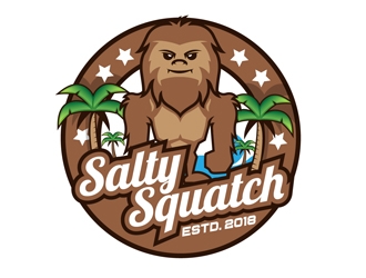 SALTY SQUATCH estd. 2018 logo design by DreamLogoDesign