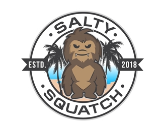 SALTY SQUATCH estd. 2018 logo design by DreamLogoDesign