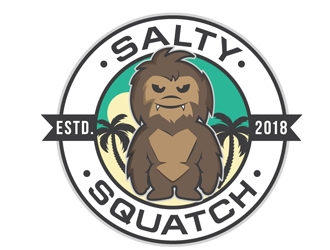 SALTY SQUATCH estd. 2018 logo design by DreamLogoDesign