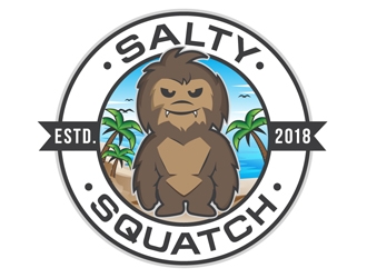 SALTY SQUATCH estd. 2018 logo design by DreamLogoDesign