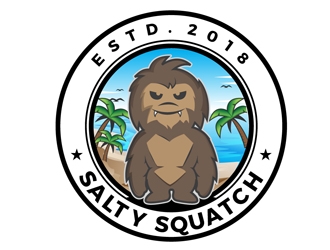SALTY SQUATCH estd. 2018 logo design by DreamLogoDesign