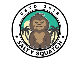 SALTY SQUATCH estd. 2018 logo design by DreamLogoDesign