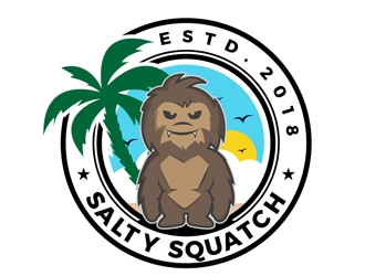 SALTY SQUATCH estd. 2018 logo design by DreamLogoDesign