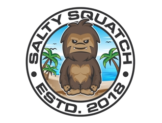 SALTY SQUATCH estd. 2018 logo design by DreamLogoDesign