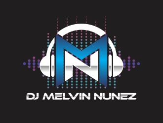 DJ Melvin Nunez logo design by rokenrol