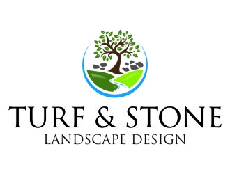 Turf & Stone Landscape Design logo design by jetzu