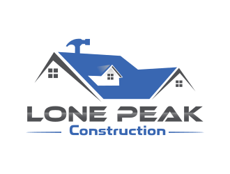 Lone Peak Construction logo design by thegoldensmaug