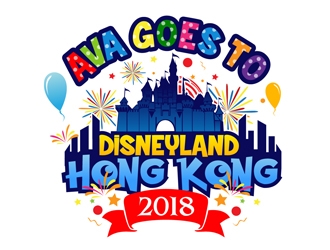 Ava goes to Disneyland Hong Kong 2018 logo design by DreamLogoDesign