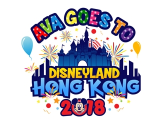 Ava goes to Disneyland Hong Kong 2018 logo design by DreamLogoDesign