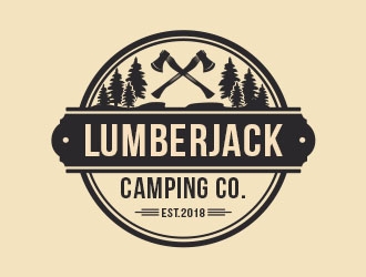 Lumberjack Camping Co. logo design by Benok