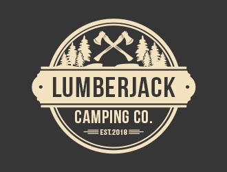 Lumberjack Camping Co. logo design by Benok