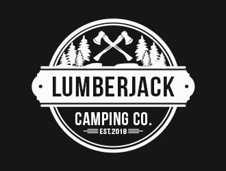 Lumberjack Camping Co. logo design by Benok