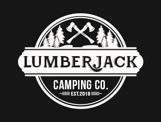 Lumberjack Camping Co. logo design by Benok