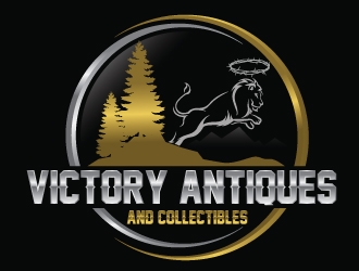 Victory Antiques and Collectibles logo design by Upoops