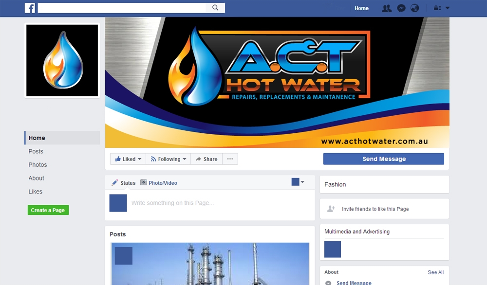 A.C.T Hotwater logo design by scriotx