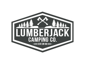 Lumberjack Camping Co. logo design by Benok