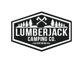 Lumberjack Camping Co. logo design by Benok