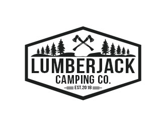 Lumberjack Camping Co. logo design by Benok