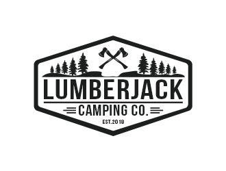 Lumberjack Camping Co. logo design by Benok
