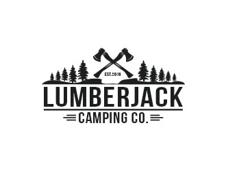 Lumberjack Camping Co. logo design by Benok