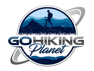 Go Hiking Planet logo design by DreamLogoDesign