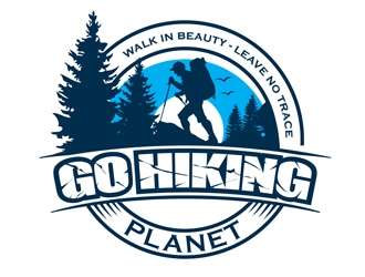 Go Hiking Planet logo design by DreamLogoDesign