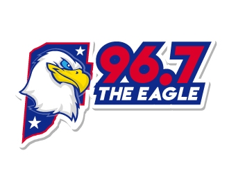 96.7 The Eagle logo design by nexgen