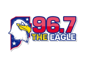 96.7 The Eagle logo design by nexgen