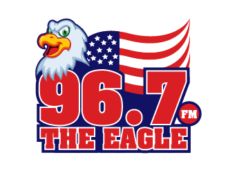 96.7 The Eagle logo design by ARALE