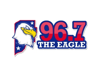 96.7 The Eagle logo design by nexgen