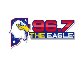 96.7 The Eagle logo design by nexgen