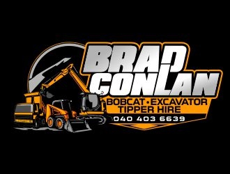 Brad Conlan Bobcat, Excavator & Tipper Hire logo design by veron