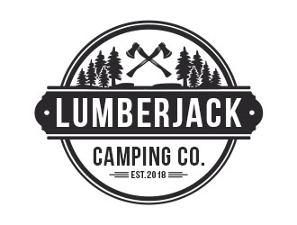 Lumberjack Camping Co. logo design by Benok