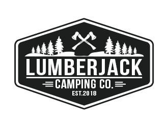 Lumberjack Camping Co. logo design by Benok