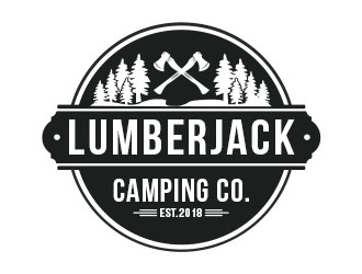 Lumberjack Camping Co. logo design by Benok