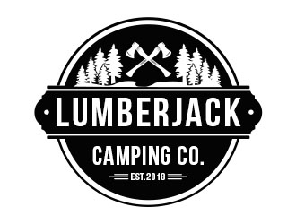 Lumberjack Camping Co. logo design by Benok