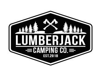 Lumberjack Camping Co. logo design by Benok