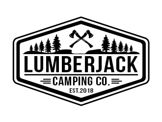 Lumberjack Camping Co. logo design by Benok