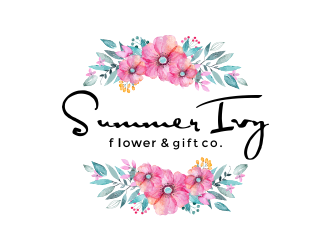 Summer Ivy flower & gift co. logo design by Girly