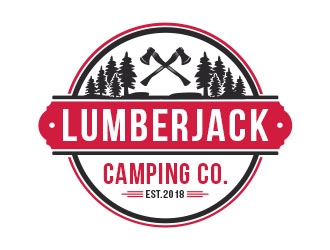 Lumberjack Camping Co. logo design by Benok