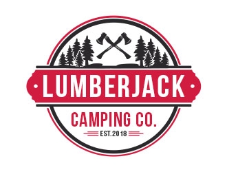 Lumberjack Camping Co. logo design by Benok